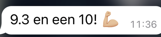 Student text message: 9.3 and a 10